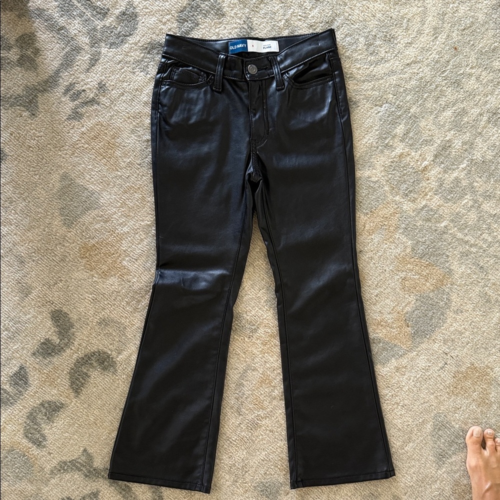 Old Navy Black faux leather flare Pants